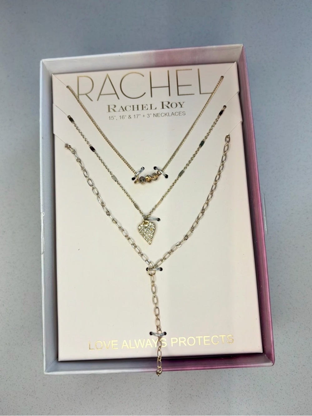 RACHEL Rachel Roy Gold-Tone Layered Heart Pendant Necklace Set